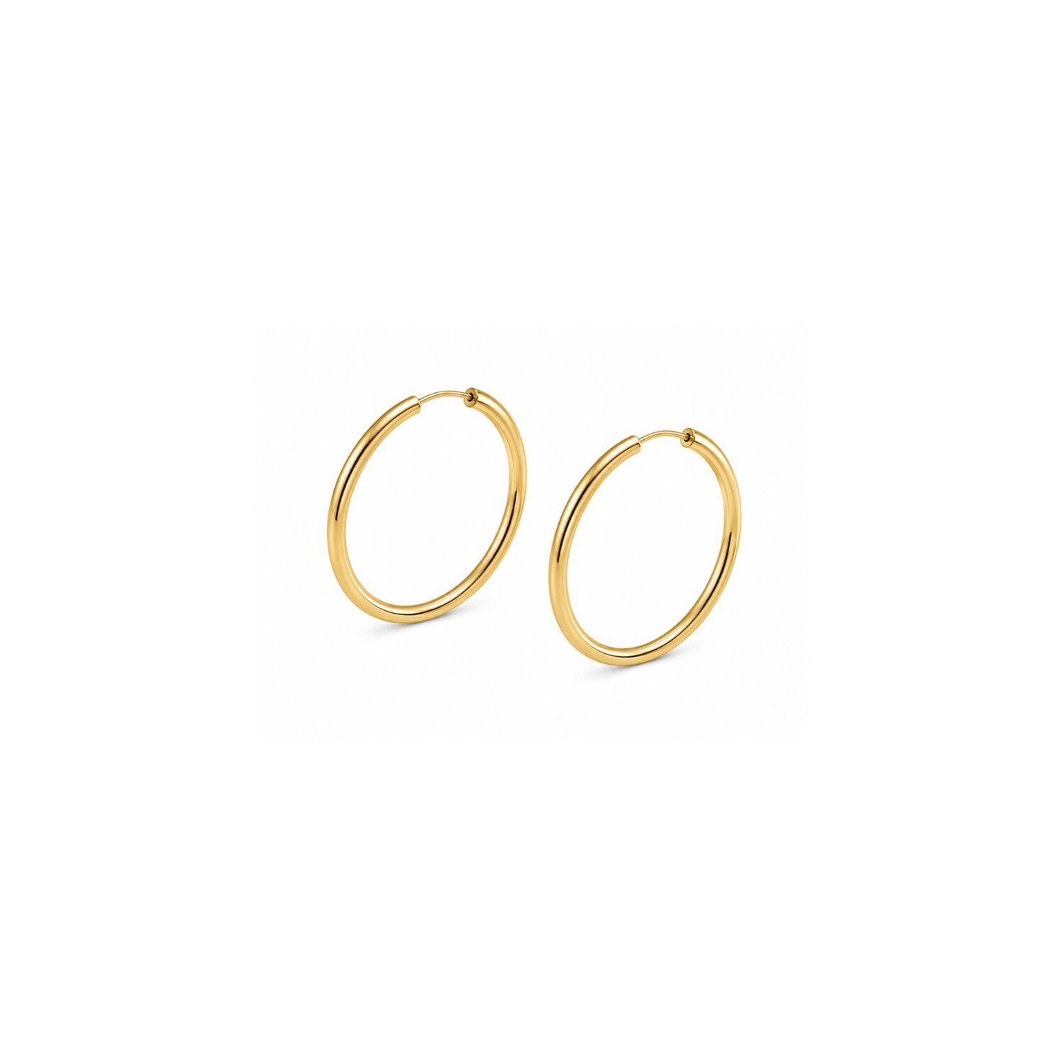 Aros Argolla Tubo 12mm Oro 18k 1.65gr Cl&aacute;sicas Regalo Mujer Dorado image number 0.0