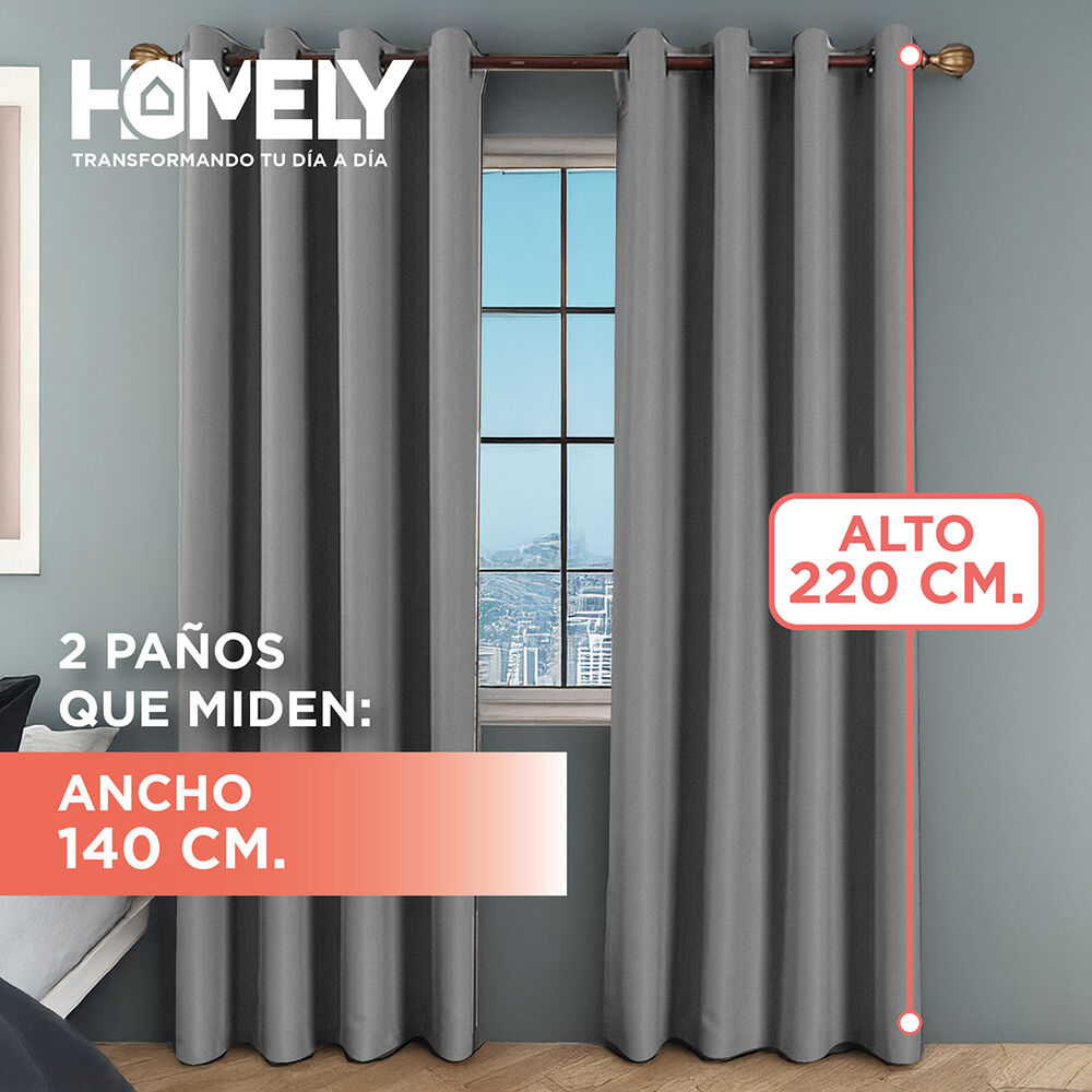 Cortinas 100% Blackout Termica Homely 2x140x220 image number 1.0