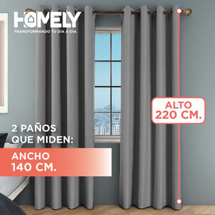 Cortinas 100% Blackout Termica Homely 2x140x220