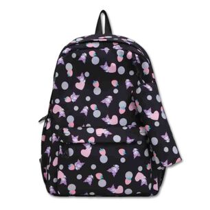 Mochila Escolar 46cm Dise&ntilde;o Floral Print Black
