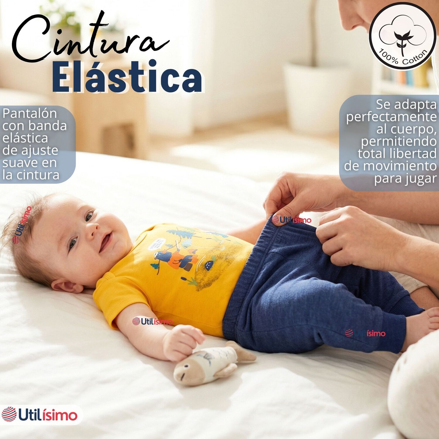 Conjunto 3 Piezas Buzo Pantal&oacute;n Poler&oacute;n Body De Algod&oacute;n Amarillo Osos Beb&eacute; Ni&ntilde;o image number 8.0