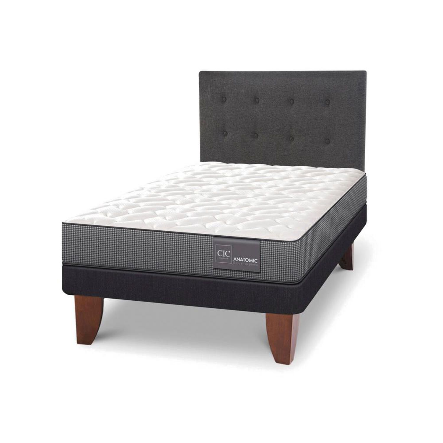 Cama Europea Cic Anatomic / 1.5 Plazas / Base Normal + Respaldo image number 1.0