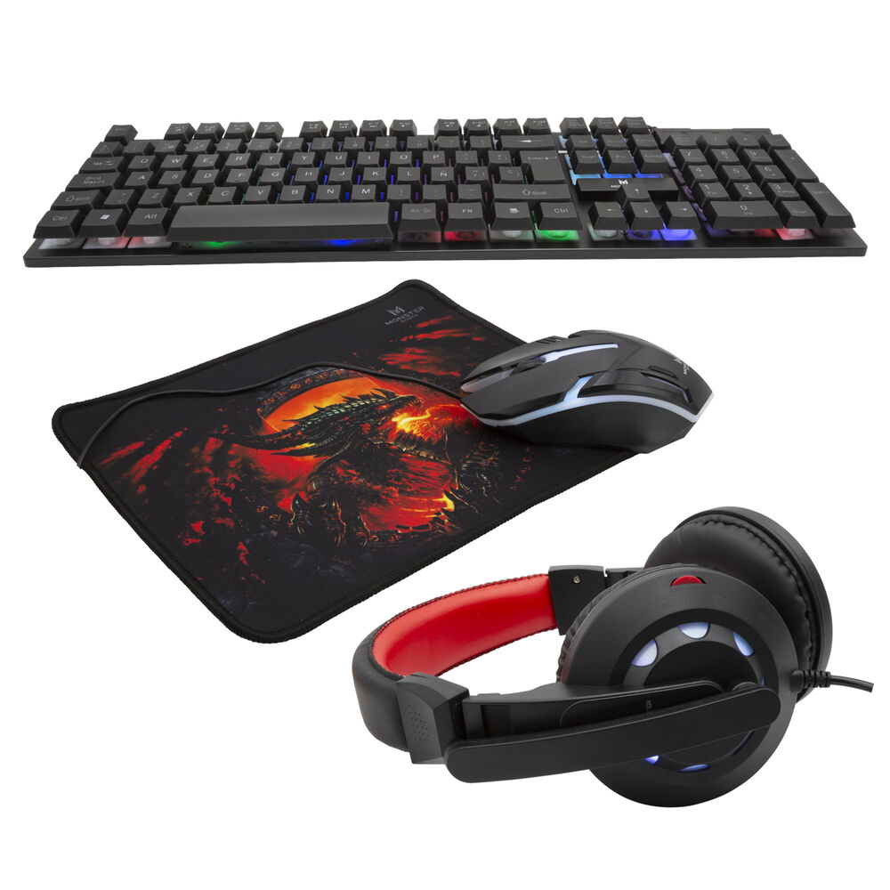 Kit Pro Gamer Mouse Teclado Rgb Audifonos Y Mouse Pad K4125 image number 2.0