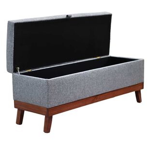 Banqueta Con Ba&uacute;l Incy Gris Omega 120x40x50 Cm M&aacute;xima Design