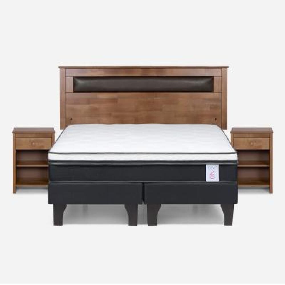 Cama Europea Rosen New Style 6 / 2 Plazas / Base Dividida + Set De Maderas image number 8.0