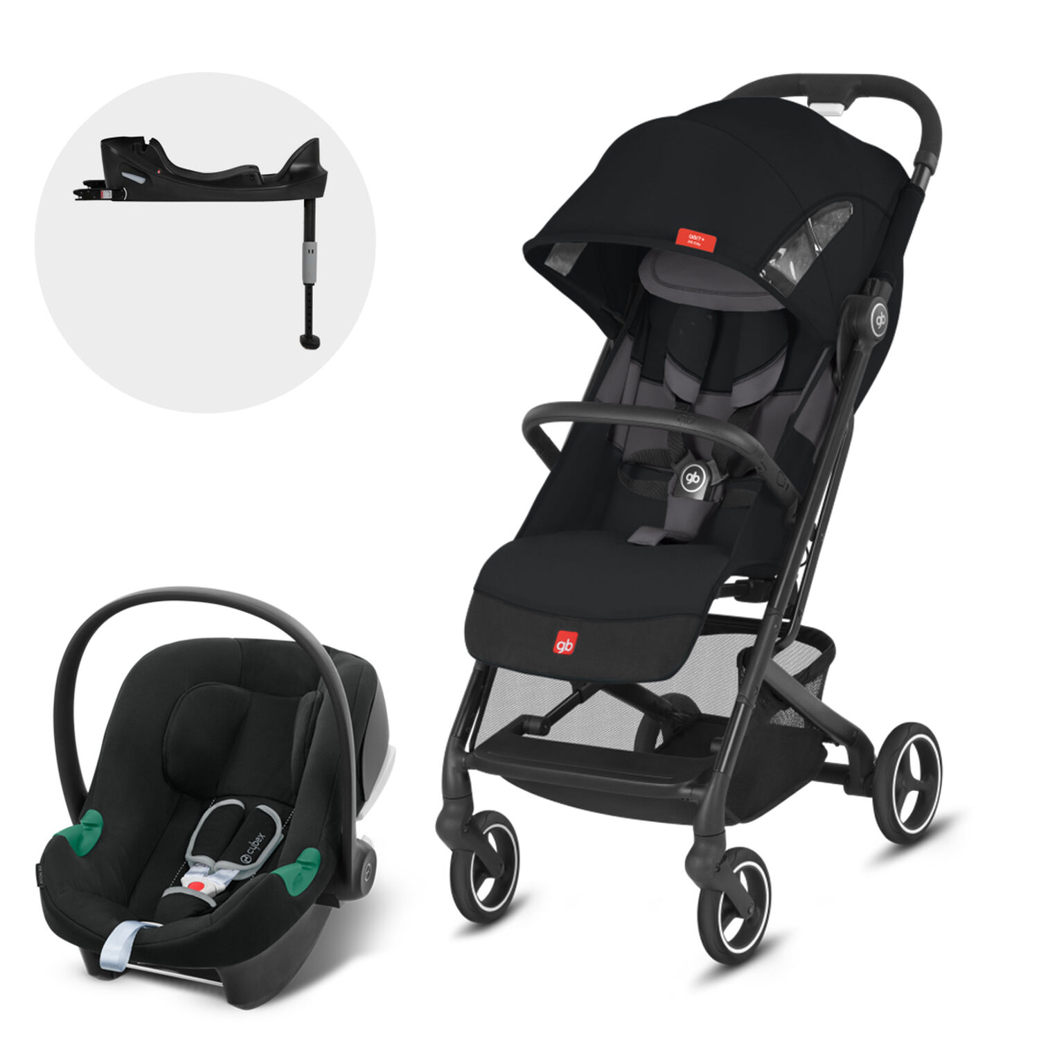 Coche Travel System Qbit Ac Black + Aton B2 + Base image number 0.0
