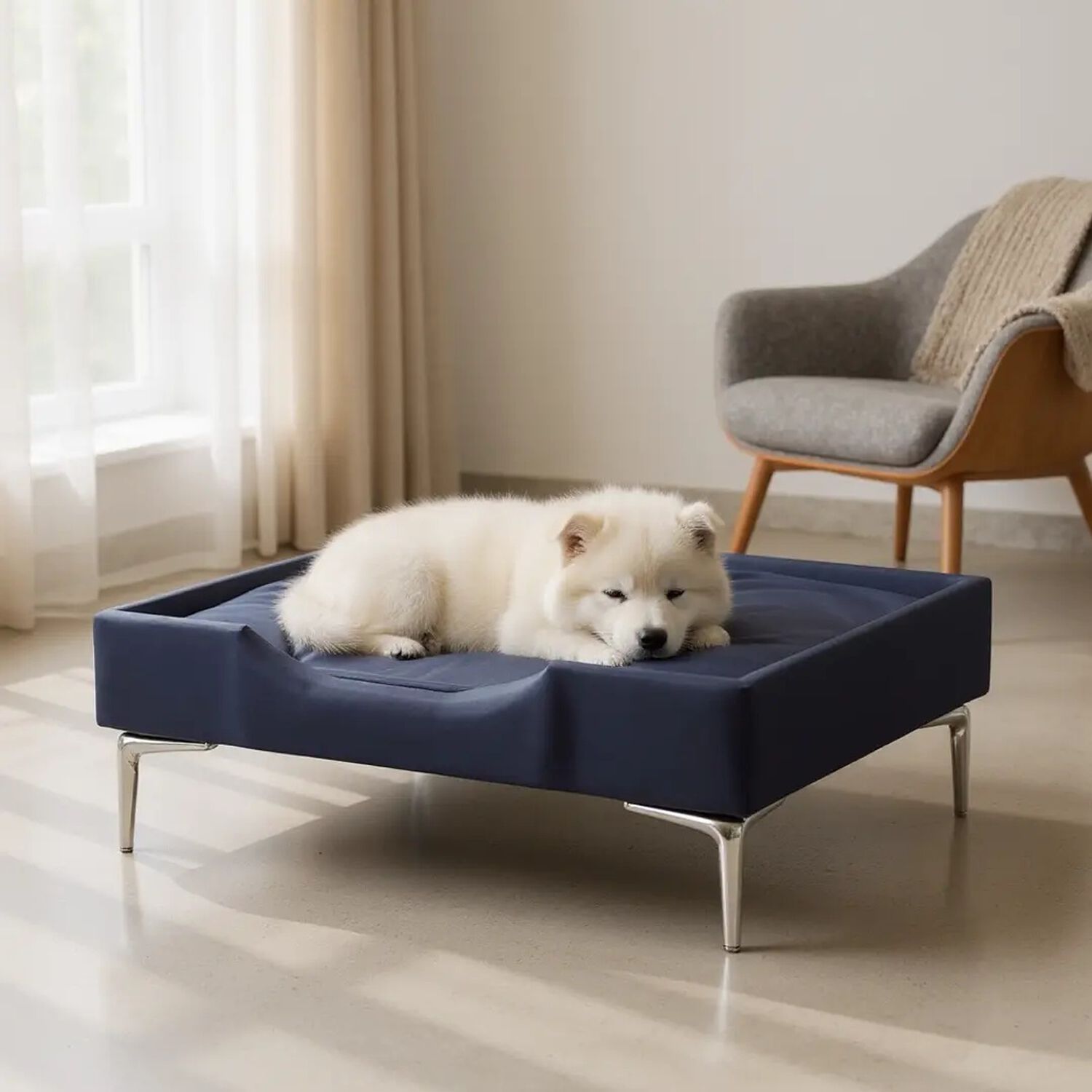 Cama De Mascotas - Talla M Extra (50x75 Cm) / Pata Cromada 15 Cm (negro) image number 0.0
