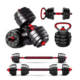 Set Mancuernas Barra Ajustables 20 Kg 3 En 1