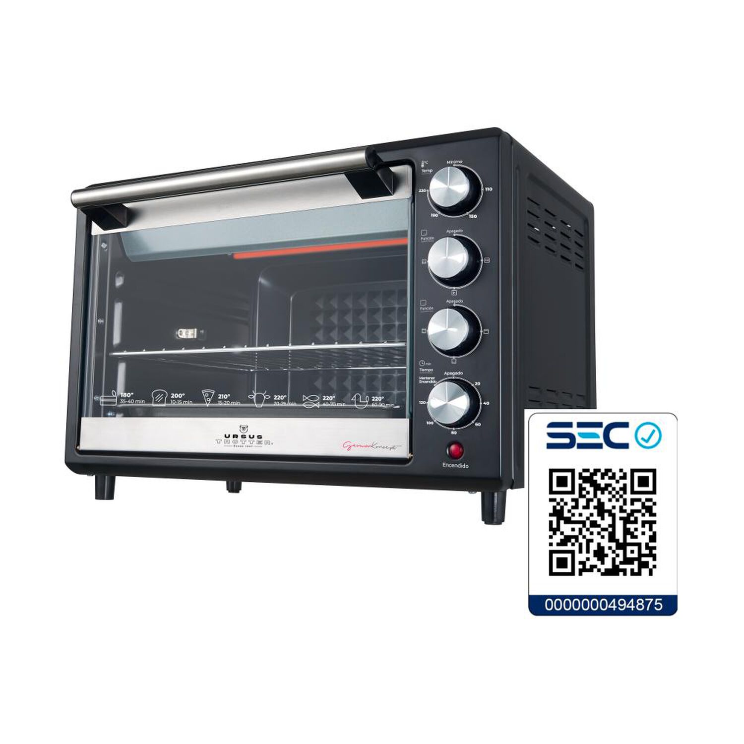 Horno El&eacute;ctrico Ursus Trotter UT-Backofen Pro-b 38L / 38 Litros / 1500W image number 8.0