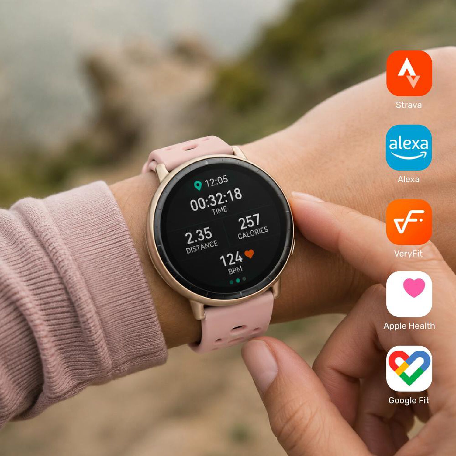 Reloj Smartwatch Gps Shar T1 43,5mm Pink Lhotse image number 1.0