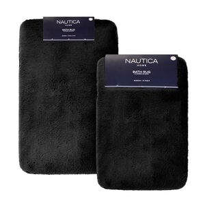 Pack 2 Alfombras De Ba&ntilde;o Ultra Suave Nautica 40x60 + 50x80cm Gris Oscuro