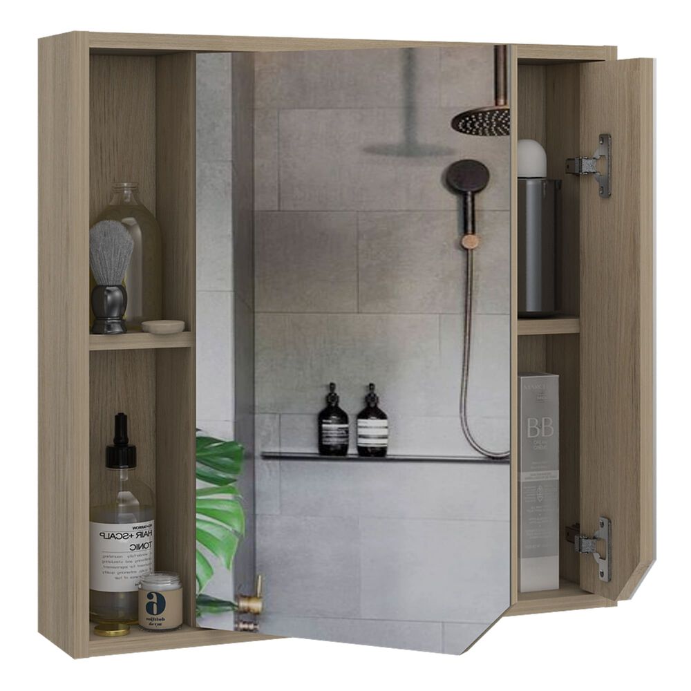 Botiquin De Baño 60x60x13,6 Cm Café Claro Con Espejo image number 2.0