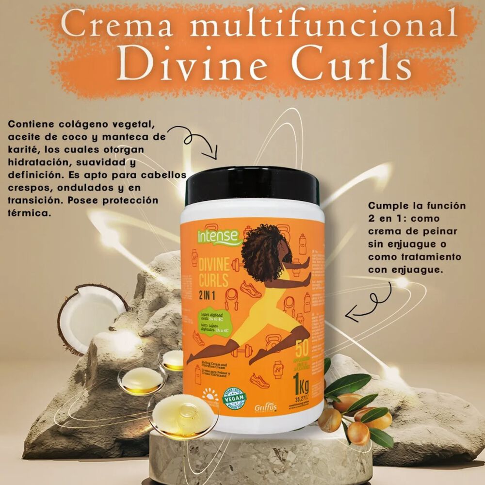 Mascara Divine Curls Intense 2en1 De 1kg Griffus image number 2.0