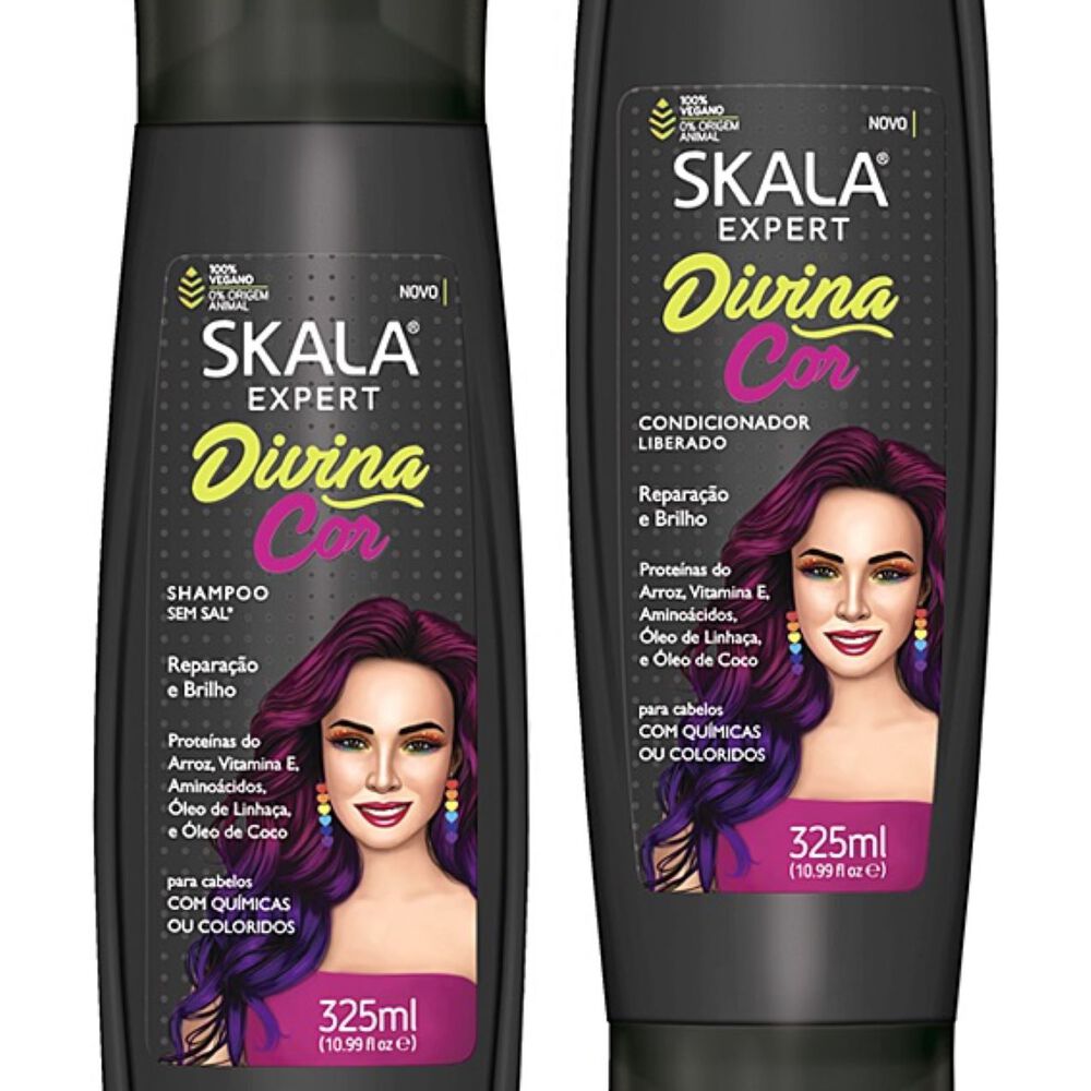 Kit Shampoo Y Acond Divina Cor Skala Expert 650ml image number 1.0