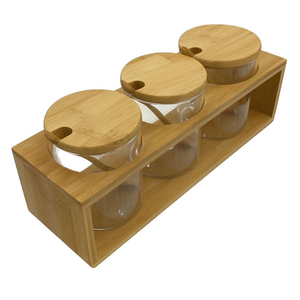 Set 3 Frascos Especieros Con Cuchara Organizadores Cocina image number 0.0
