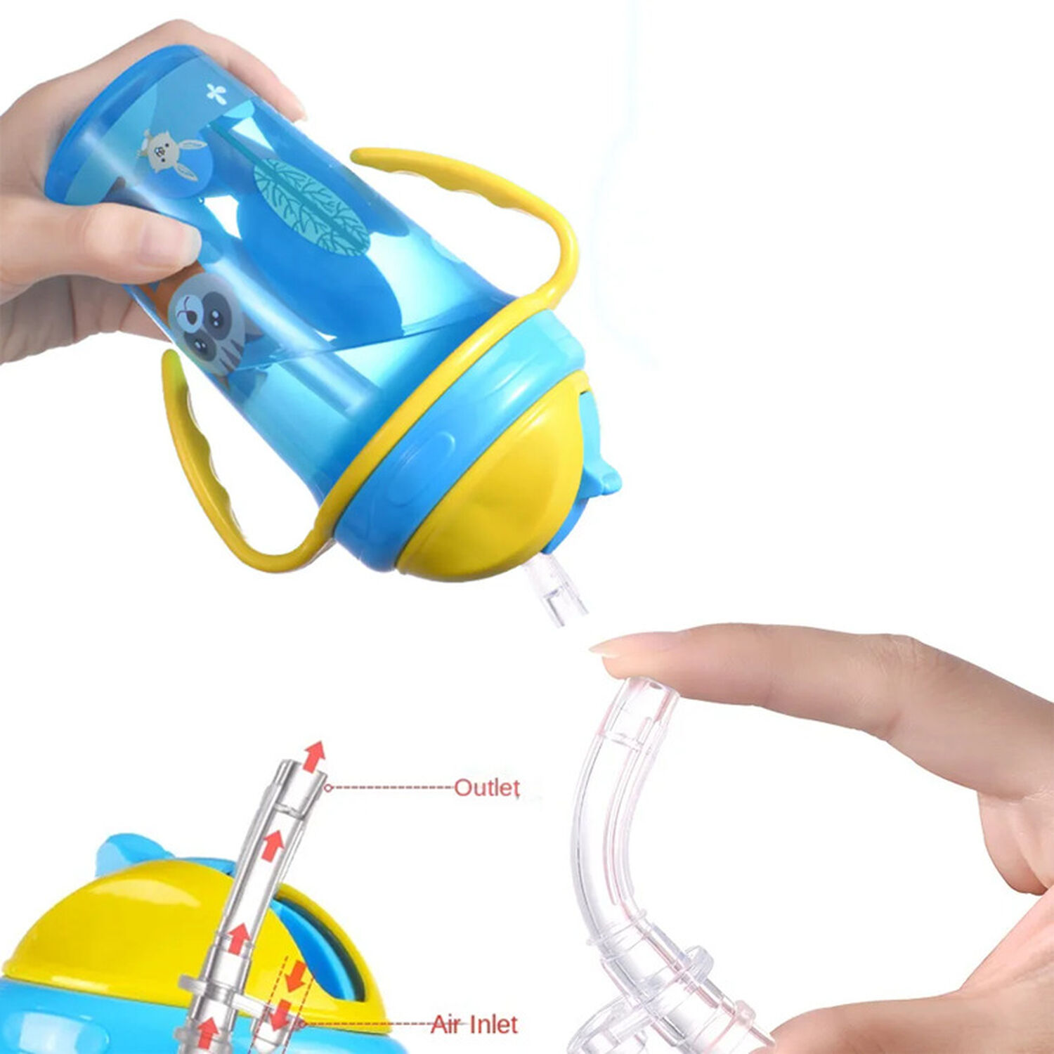 Botella Agua Entrenamiento Antiderrame Bombilla Para Ni&ntilde;os image number 4.0