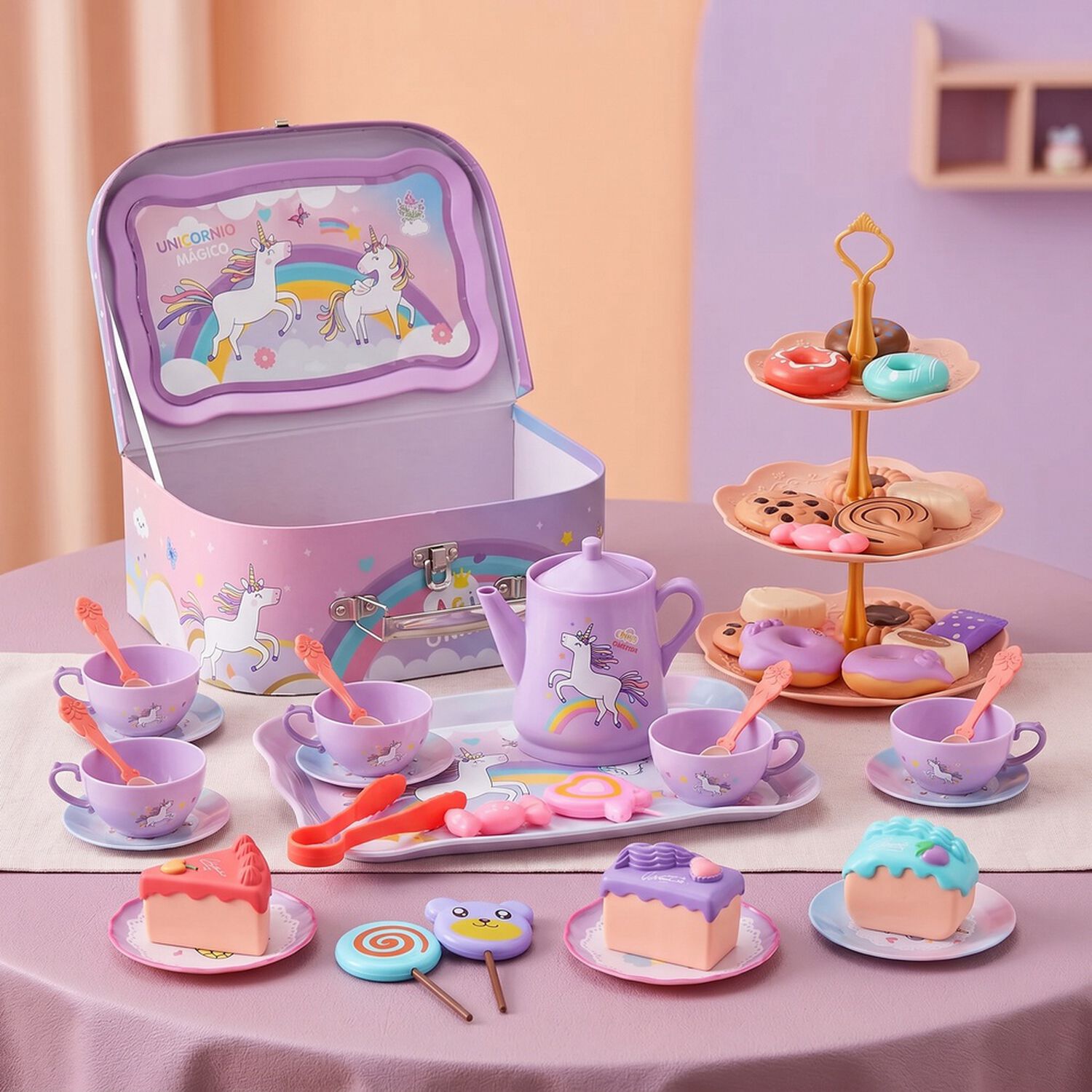 Maleta Juguete Unicornio Con Set T&eacute; Infantil Cocina image number 9.0