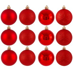 16 Esferas Bambalinas Adorno Navide&ntilde;o Rojo 6cm Decoracion