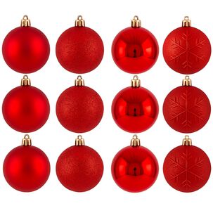 16 Esferas Bambalinas Adorno Navideño Rojo 6cm Decoracion 16 Esferas Bambalinas Adorno Navideño Rojo 6cm Decoracion