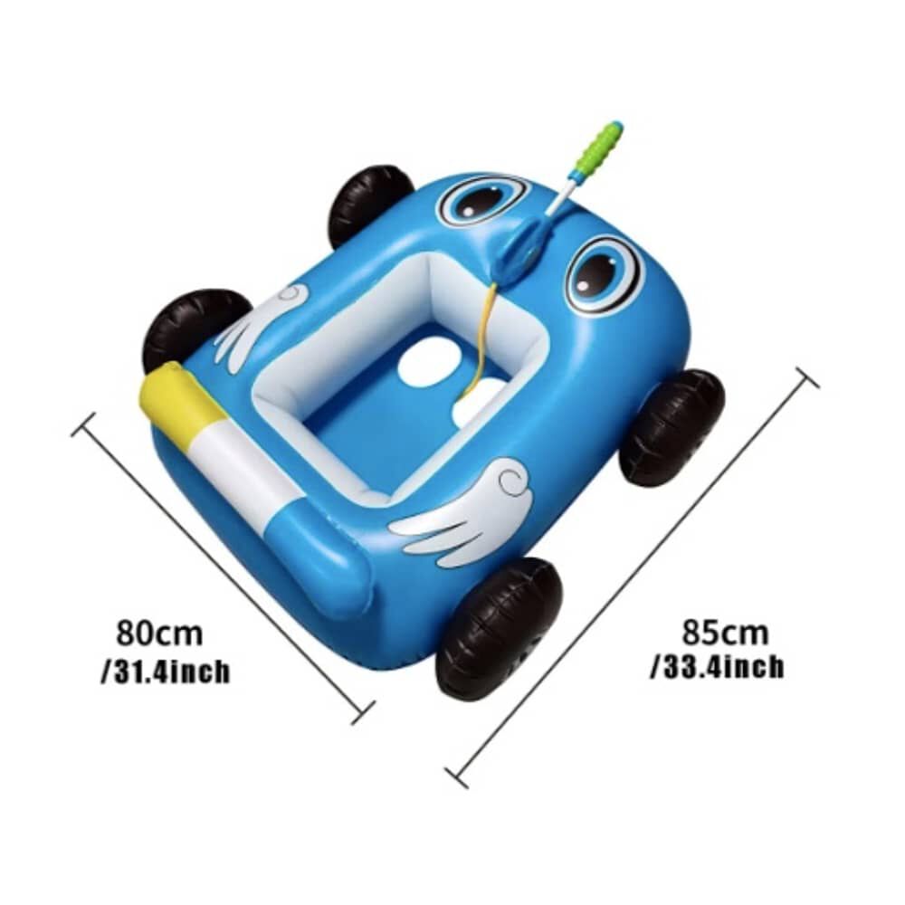 Flotador Autito Inflable Con Pistola Lanza Agua Azul image number 1.0