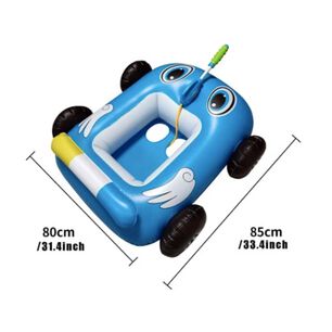 Flotador Autito Inflable Con Pistola Lanza Agua Azul