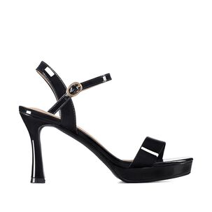 Sandalia Casual Taco Alto Simil Charol Mujer Weide You537