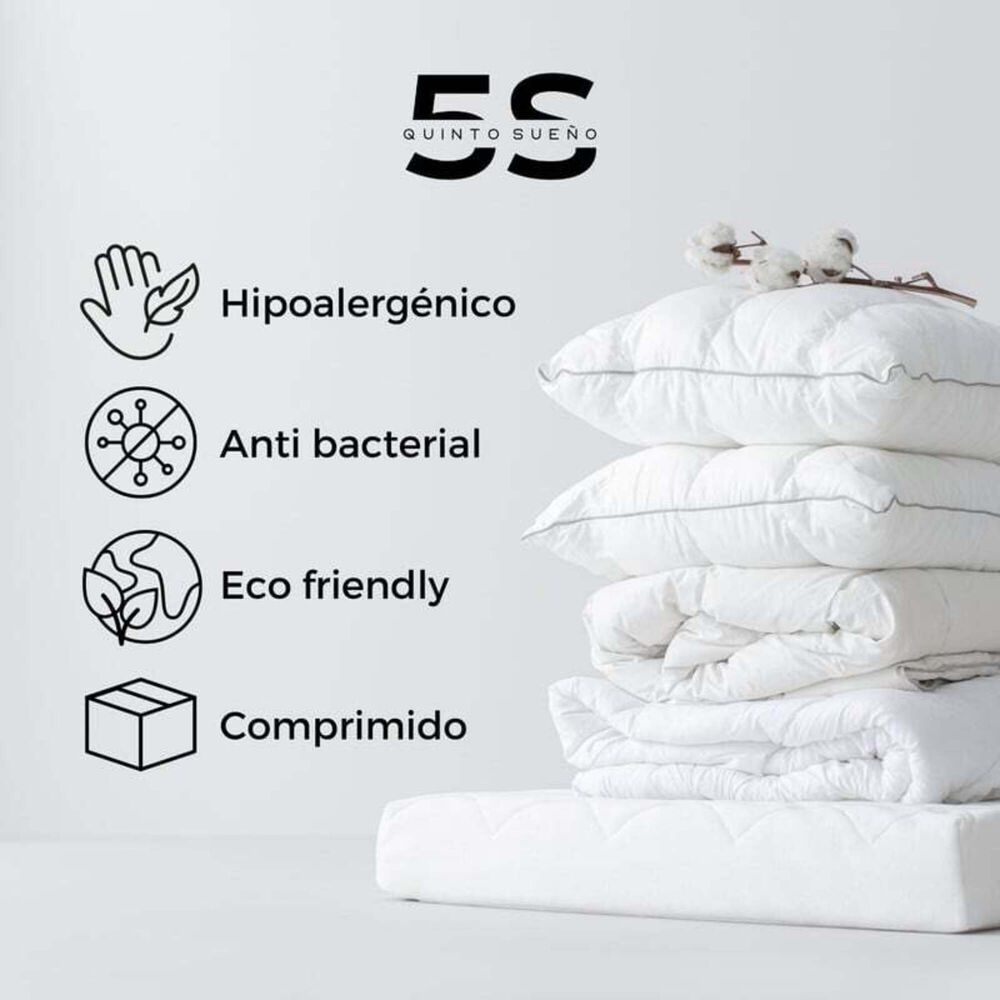 Cama Europea 2 Plazas + Respaldo Tubular Madera Gris image number 4.0
