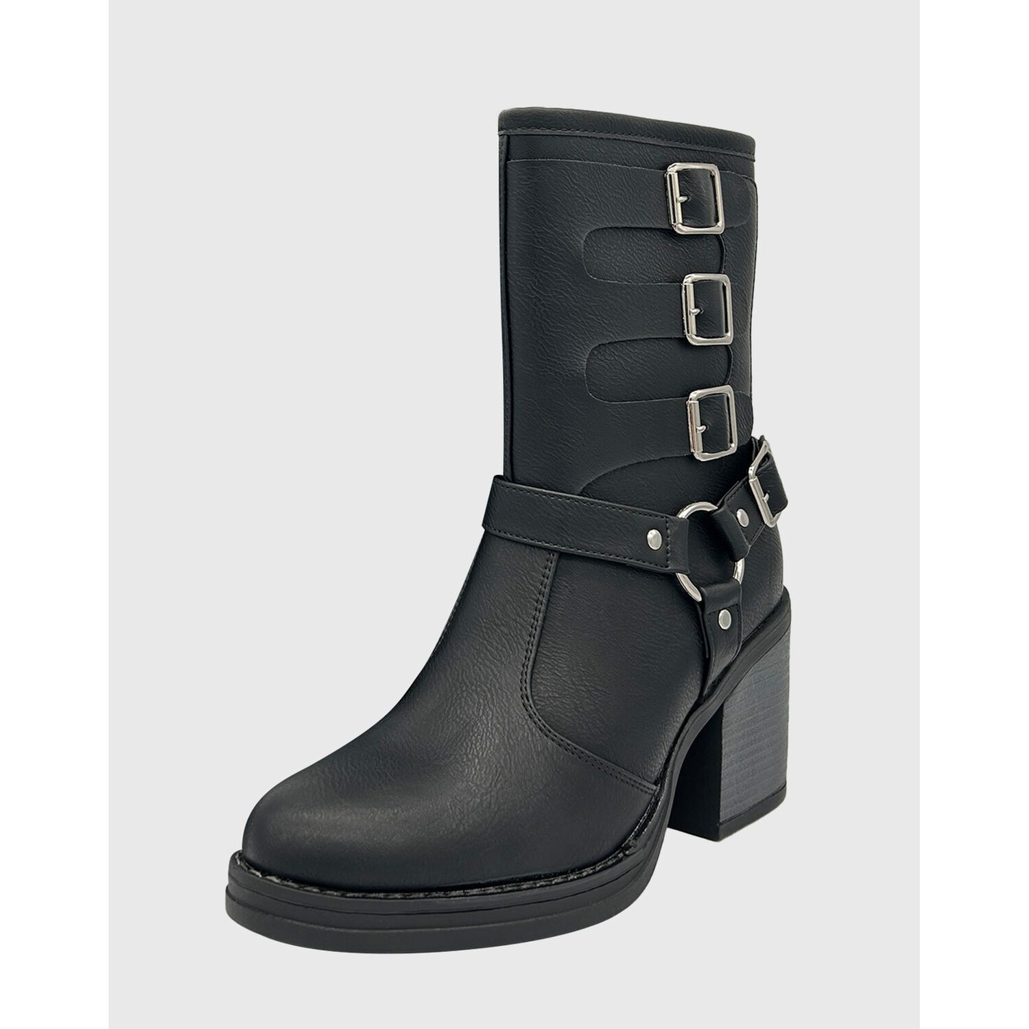 Bota Para Mujer, Negro, Cuadruple Correa Danicolle image number 0.0