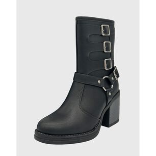 Bota Para Mujer, Negro, Cuadruple Correa Danicolle