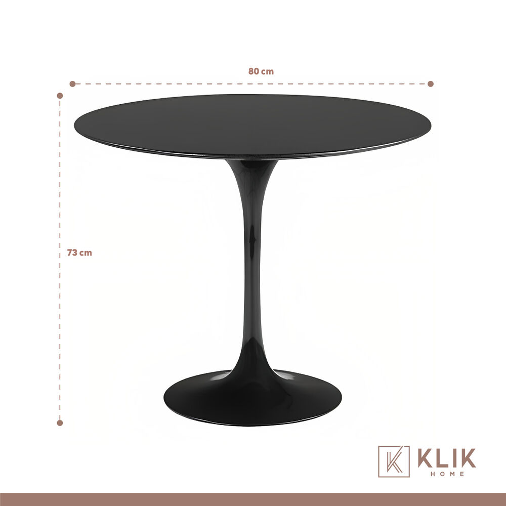 Comedor Tulip Negro 80cm - 4 Sillas Master Blancas image number 4.0