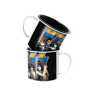 Taza Enlozada Lechera Kiss Banda Rock