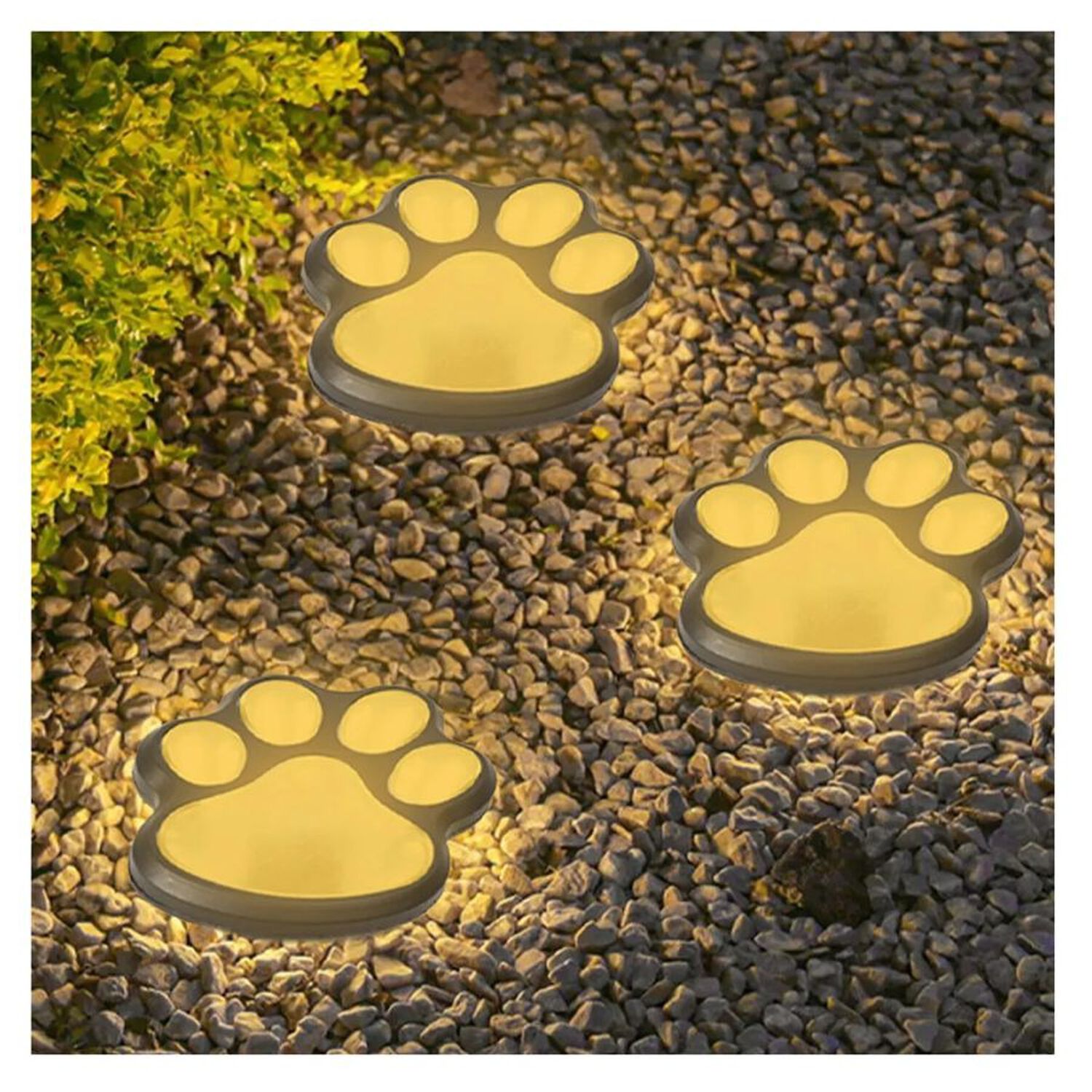 Foco Solar Led Jardin Estaca Dise&ntilde;o Huella Mascota Exterior image number 2.0