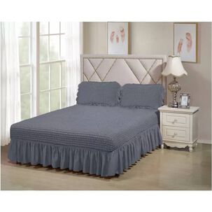 Faldon Liso Cama De 1,5 Plaza