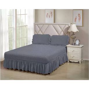 Faldon Liso Cama De 1,5 Plaza