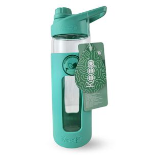 Botella Keep 470ml Vidrio Protector Agua Deportes Outdoor Turquesa