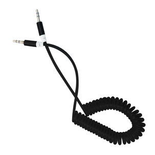 Cable Audio 3.5 A 3.5 Espiral Punta Metal 1 Metro Negro Datacom