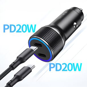 Cargador Usb-c Para Auto Dual Port Power Delivery 40w Tm-200542