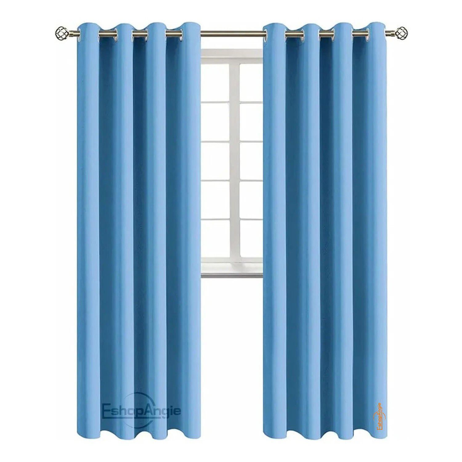 Cortina Blackout 140x220 Cm Poli&eacute;ster Azul Cielo Opaca image number 0.0
