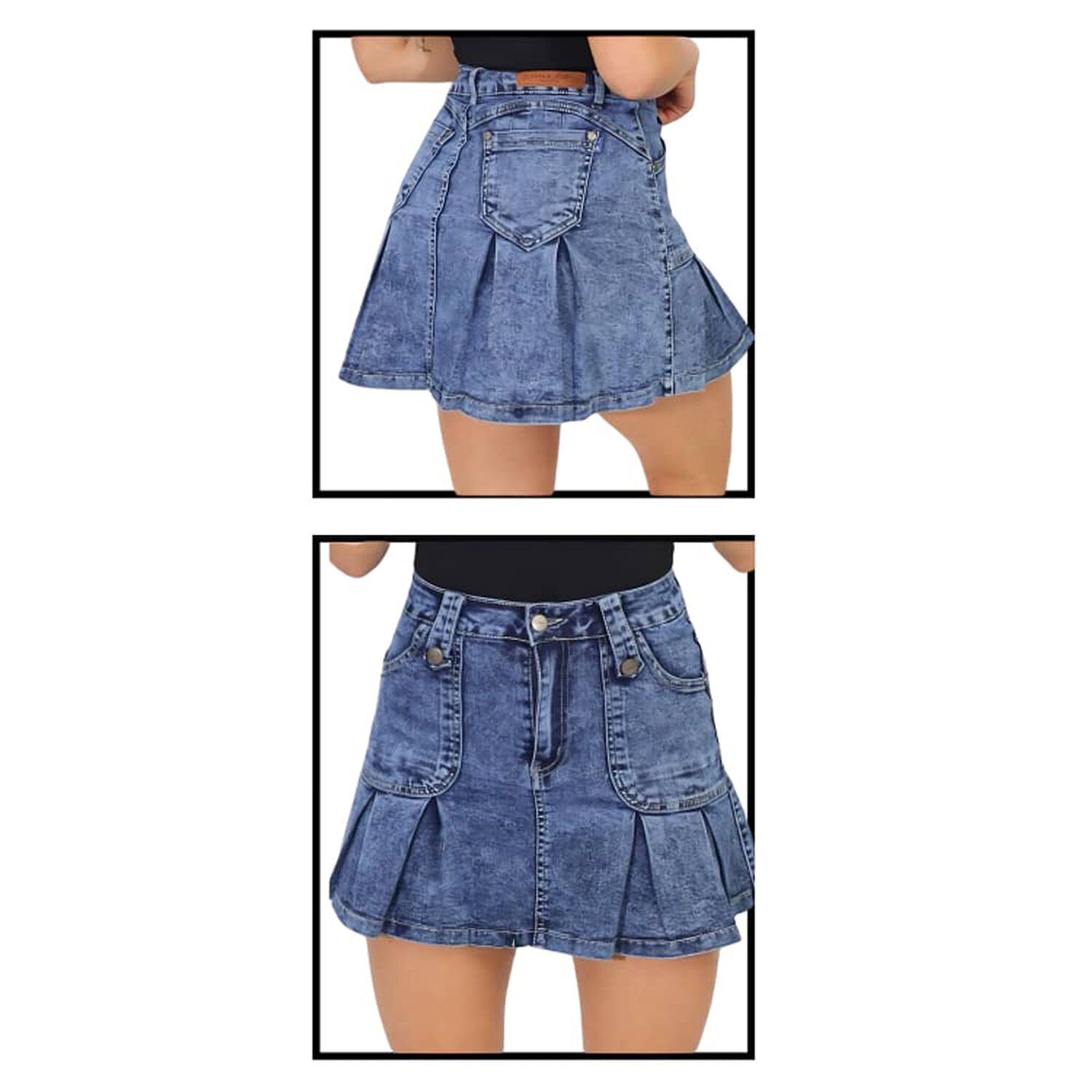 Falda Jeans Con Short Mujer Rose image number 1.0