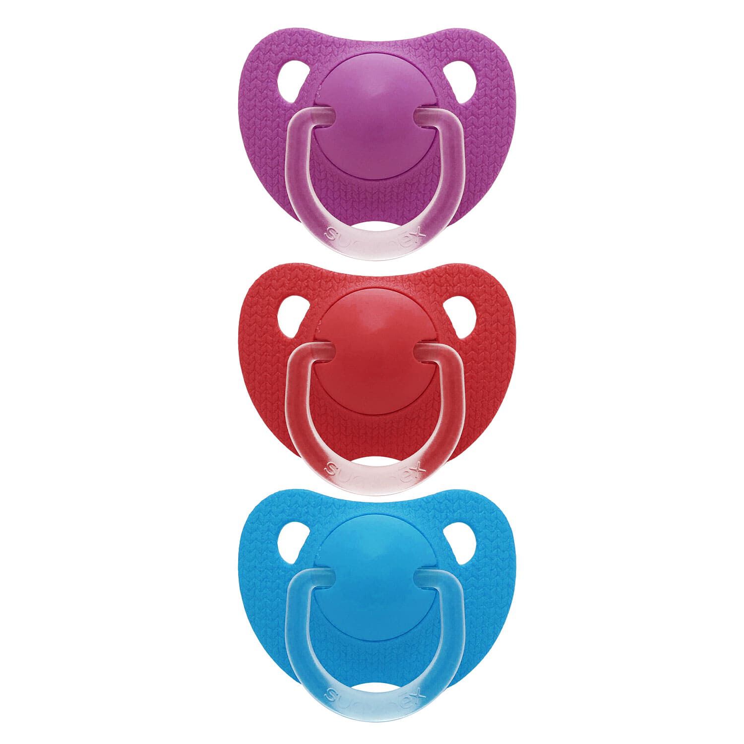 Pack De 3 Chupetes Evolution Morado, Rojo Y Azul image number 0.0