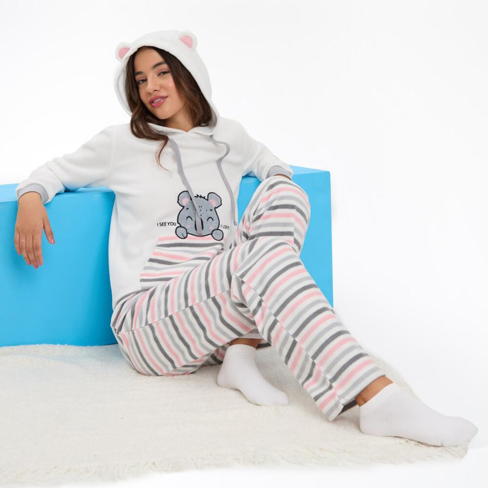 Pijama Polar Fleece Manga Larga Con Capucha Mujer Freedom image number 1.0