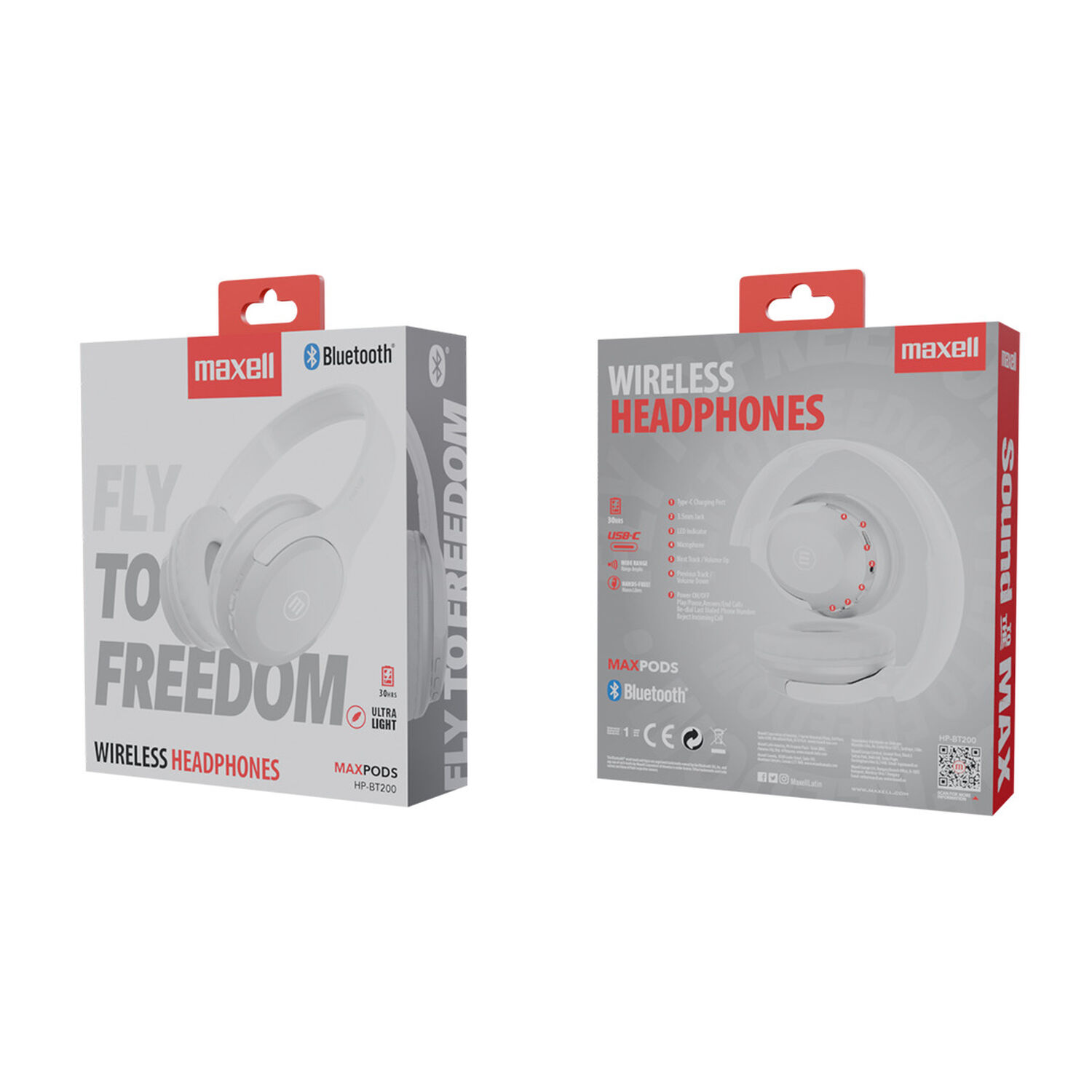 Aud&iacute;fonos Inal&aacute;mbricos Maxell Bluetooth Fly 30 Horas Blanco image number 3.0