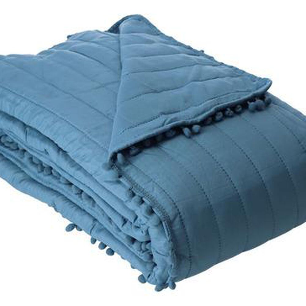 Quilt Andes Pom Pom Azul 2 Plazas image number 3.0