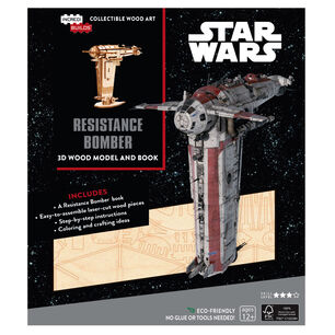 Star Wars Resistance Bomber Libro Y Modelo Armable En Madera