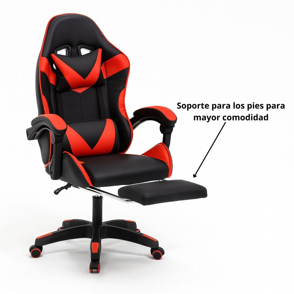 Silla Gamer Rocket Rojo Negro image number 4.0