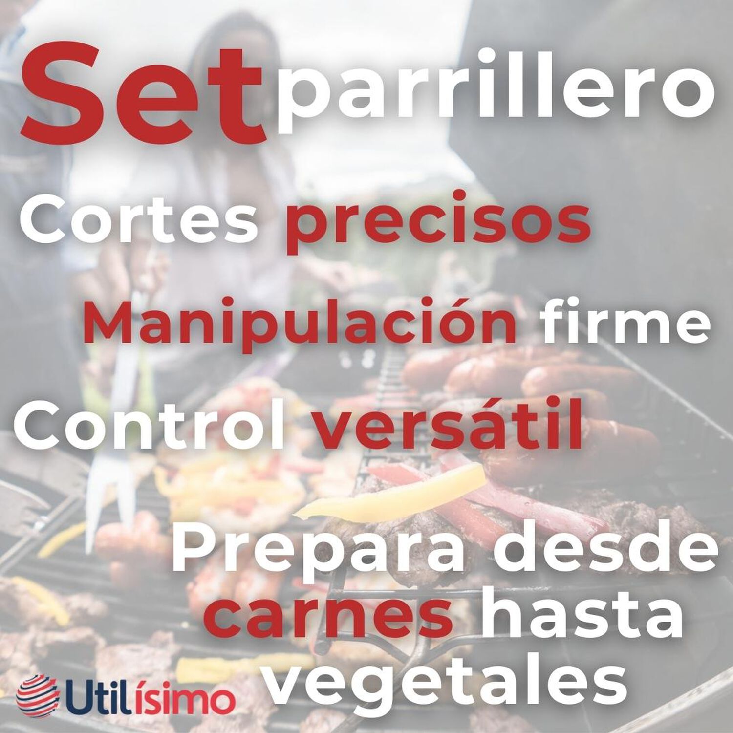 Set Cuchillo + Tenedor Para Parrillas Y Asados Acero Inoxidable image number 8.0