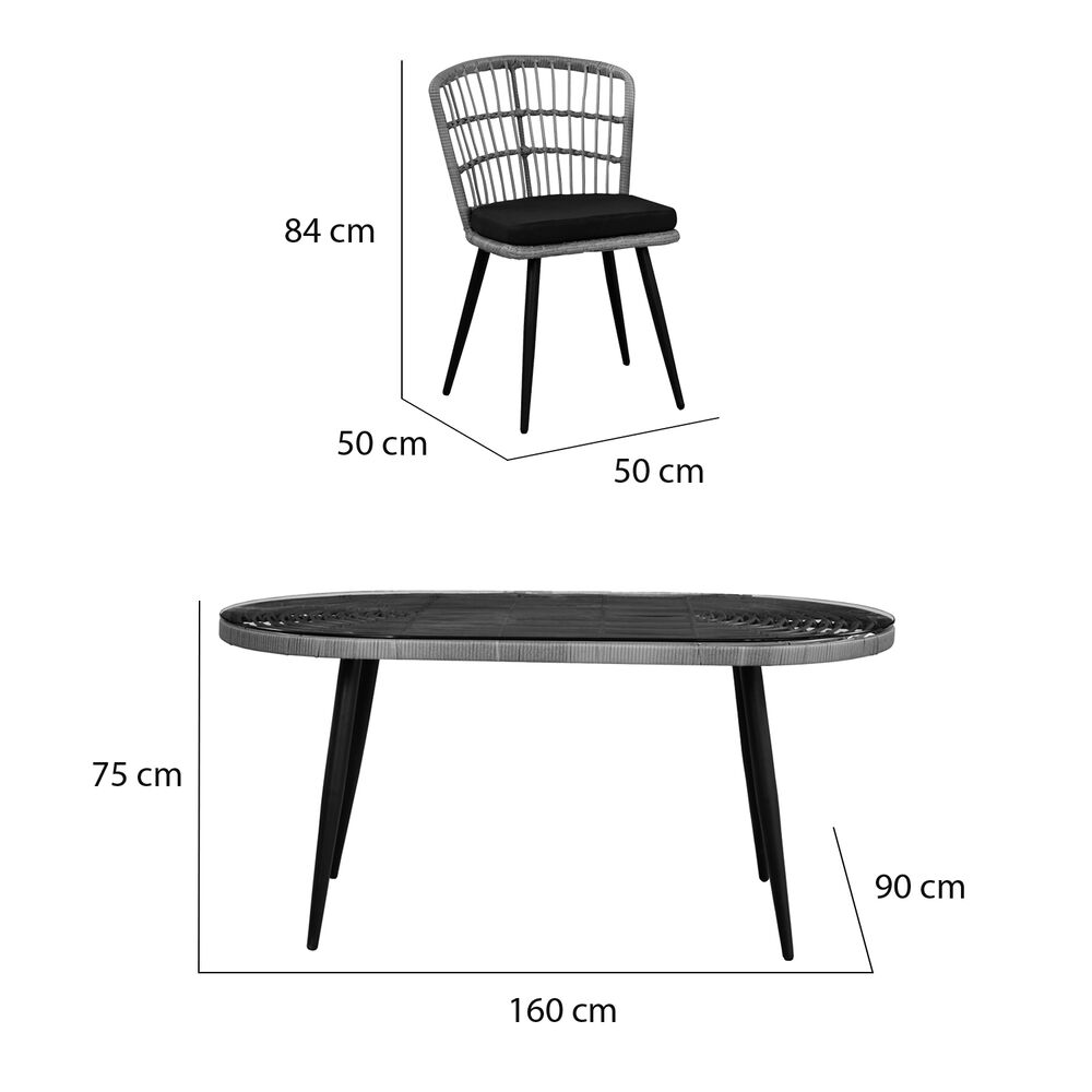 Comedor Terraza Londres Coj&iacute;n Marfil 6 Personas image number 3.0