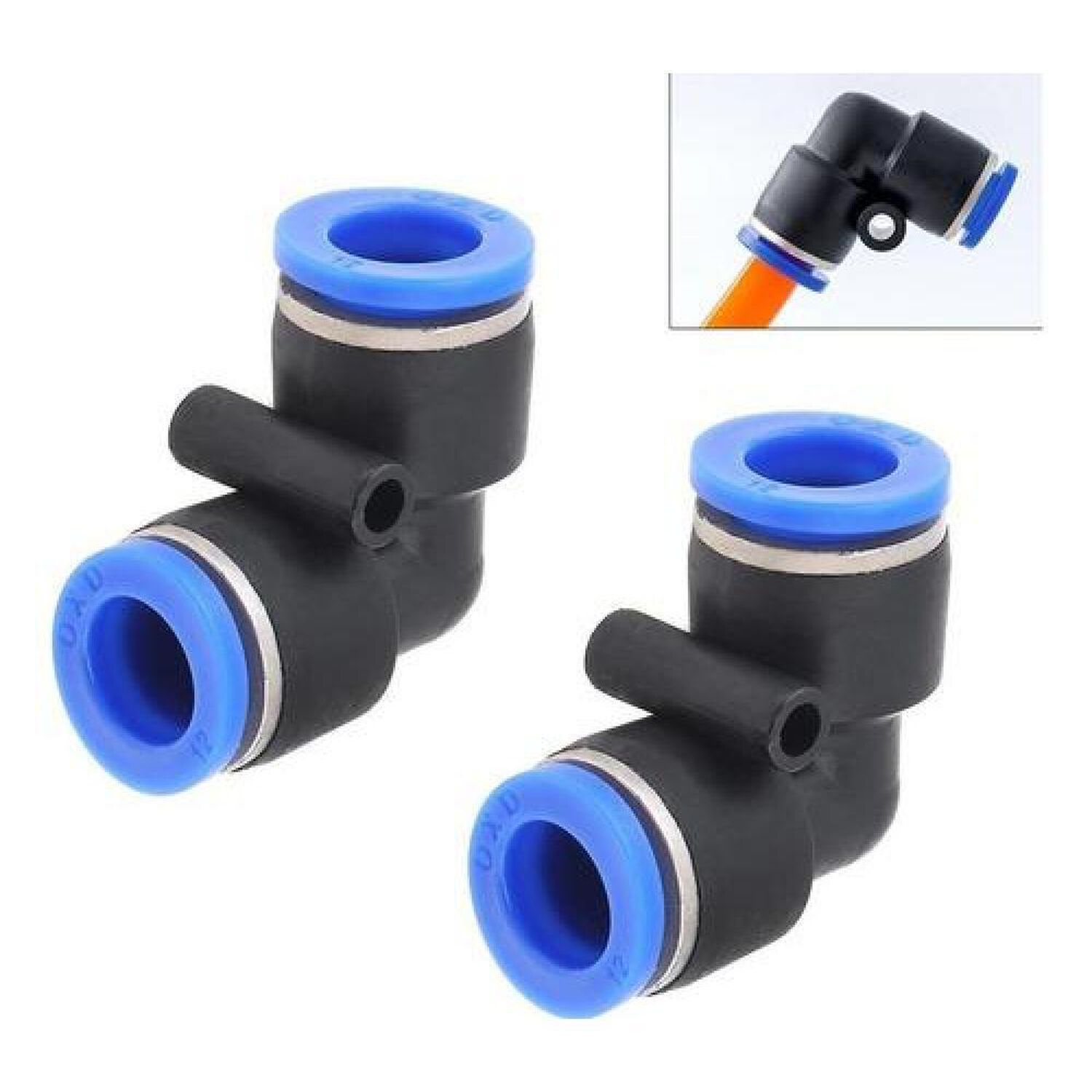 Conector Rapido Neumatico Union Codo 8mm 2 Vias image number 1.0