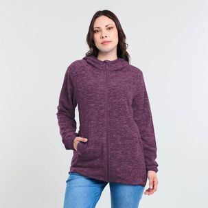 Polerón Polar Melange Cuello Alto Con Capucha Mujer Sexy Large Polerón Polar Melange Cuello Alto Con Capucha Mujer Sexy Large