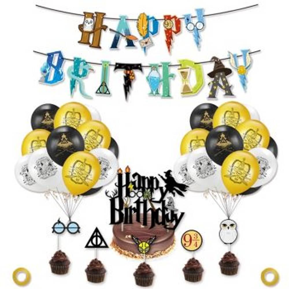 Pack Cumplea&ntilde;os Harry Potter Globos Toppers Cinta Y Mas image number 2.0